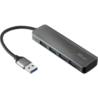 Trust Halyx Aluminium 4-Port Mini USB Hub USB hub - 4 ports - Sort