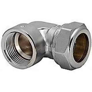 VSH forkromet kompressionsovergang vinkel 1/2'' - 15 mm muffe