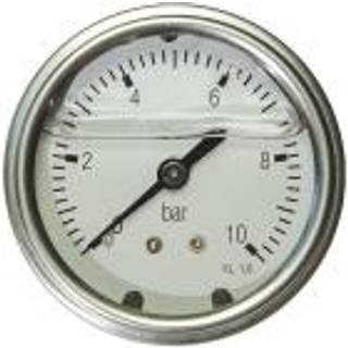 Manometer 18" x Ø40 0-10 bar bagudrettet studs med glycerin