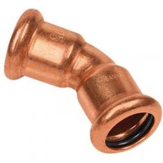 kobber Cu press bøjning 18 mm 45º med to muffer