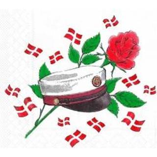 Student servietter, vinrød rose