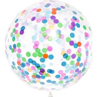 1 stk. Kæmpe konfetti ballon klar mix – Biologisk nedbrydelig festpynt 1 meter