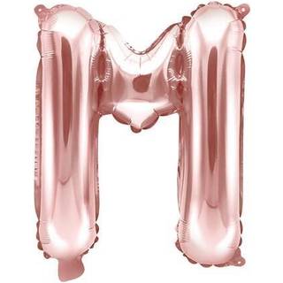 1 stk. Folieballon Bogstav M rose guld 35 cm – Perfekt til Festlig Dekoration