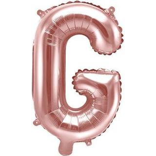 1 stk. Folieballon Bogstav G rose guld - 35 cm festdekoration med automatisk lukning