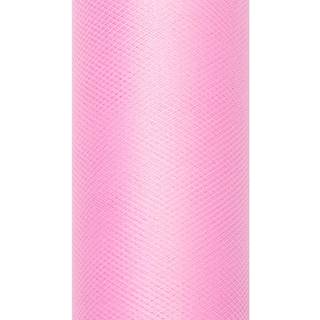 Tyl Lys rosa 15 cm x 9 m - Elegant Festdekoration i Holdbar Polyester