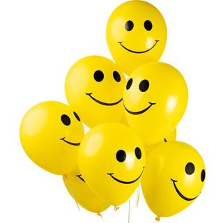 Gule Smiley balloner 8 stk.
