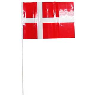 Dannebrog på plastpind 10 stk. H50 cm