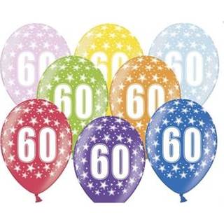 6 stk. Fødselsdagsballoner Metallic Mix 12" – Perfekte til 60 Års Jubilæum Helium Dekoration
