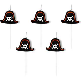 5 stk Cupcake lys - Pirat hatte