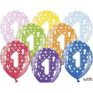 6 stk. Fødselsdagsballoner Metallic Mixfarver Latex – Perfekte til 1-års Heliumfest