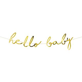 Baby Velkomstbanner 70 cm Guld Karton – Perfekt til Nyfødt Festpynt i Hjemmet