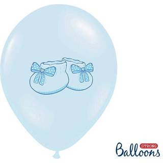 6 stk. Balloner Sneaker pastel babyblå 30 cm – Dobbeltprint til elegant baby shower