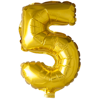 Folie tal ballon 5 guld, 41 cm