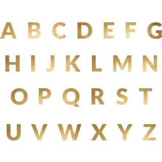 Alfabetbanner i guld 14 cm