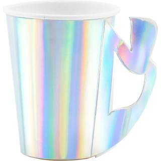 6 stk Papbæger iridescent - havfrue 22cl