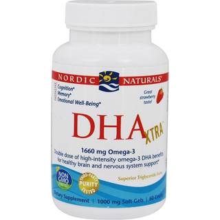 Nordic Naturals - DHA Xtra, 1660mg Jordbær (EAN 768990017452) - 60 bløde kapsler