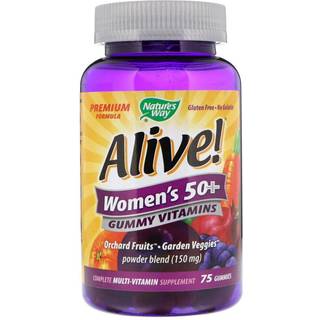 Nature's Way – Alive! Premium Kvinders 50+ Multivitamin Gummies, Kirsebær & Drue 75 stk