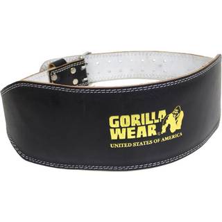 6 Inch Padded Leather Belt, black/gold, small/medium