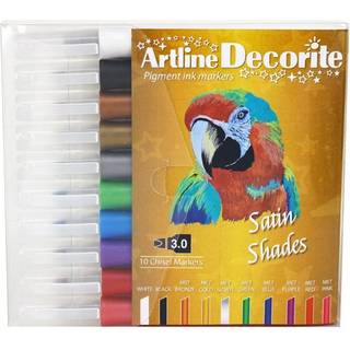 Decorite Flat metallic 10-sæt, Artline EDF-3W10A Satin