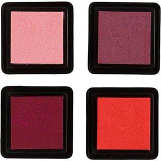 Stempelpude, H: 2 cm, str. 3,5x3,5 cm, fersken, pink, lys rosa, mørk rosa, 4 stk./ 1 pk.