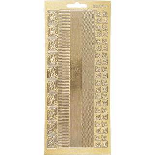 Selvklæbende Guld Stickers 10x23 cm - Elegant Dekoration