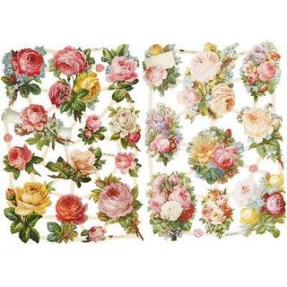 Glansbilleder, roser, ark 16,5x23,5 cm, 2ark/ 1 pk.