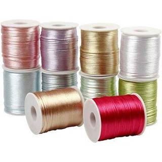 Satinsnor 2 mm 10x50 meter - pastel farver