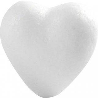 Hvide Styropor Hjerter - 5 stk. 6 cm Dekoration
