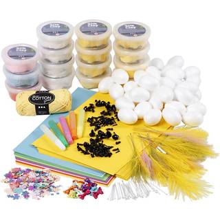 Kreativt klassesæt til kyllingeophæng med Silk Clay