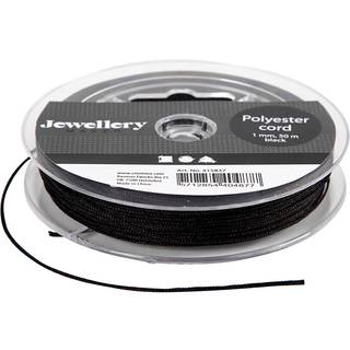 Sort Polyester Snor 1 mm - 50 m til Kreative Projekter