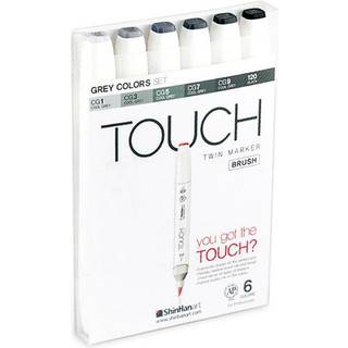 Touch Twin Marker Brush - sæt m/6 populæ...