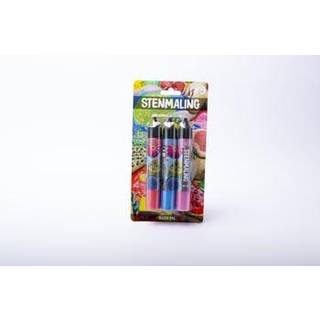 Stenmaling, 3x30 ml, rød-blå-lyserød, metallic