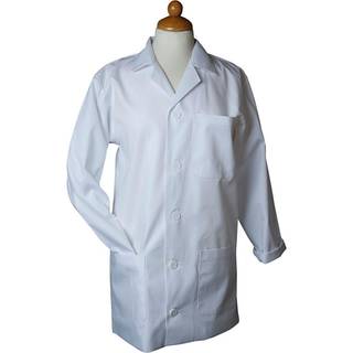 Hvid Malerkittel Large med 3 lommer - 85 cm lang