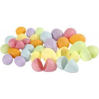 Pastelfarvede Plastæg - 180 stk. til Dekoration