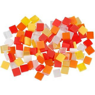 Minimosaik Rød/Orange 5x5 mm - 25g til Kreativitet