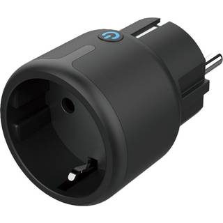 Deltaco Kontakt, LED-indikator, Wi-Fi 2.4GHz, energiovervågning, 1xCEE 7/3, 10A, timer, sort
