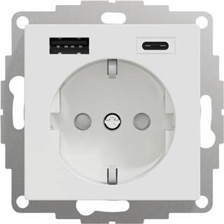 Schneider Electric Vægbeslag, 1-vejs kombineret med USB A+C, Exxact