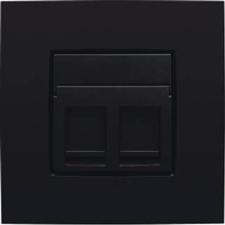 Niko Afdækning 2xrj45, dark brown