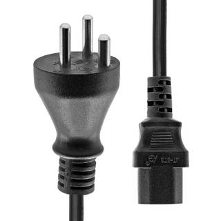 ProXtend Angled Type D (India) to C5 Power Cord Black 2m