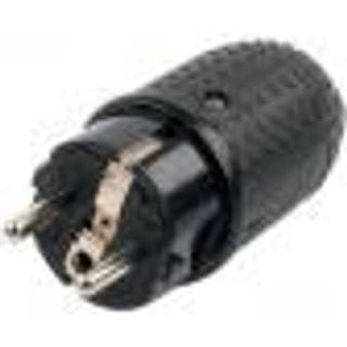 Stikprop m/side-jord ip44. sort gummi han