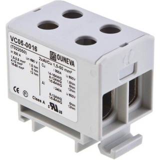 Ouneva Otl-isoleret universal klemme aluminium/kobber 2*(1,5-50) mm2 grå