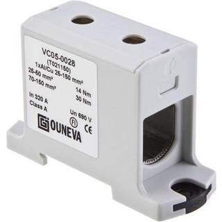Ouneva Otl-isoleret universal klemme aluminium/kobber 25-150 mm2 grå