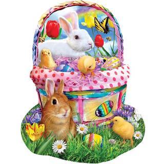 SunSout Inc - Bunny's Easter Basket - 1000 PC Special Shape Jigsaw Puzzle af kunstner: Lori Schory - F?rdig st?rrelse 26,5 """" X 36,5 """" P?ske - M