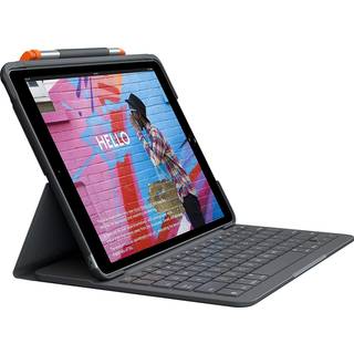 Logitech Slim Folio - keyboard and folio case - French - graphite - Tastatur & Folio sæt - Fransk - Grå