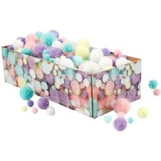 Glitrende Pastel Pomponer 15-40 mm, 400g