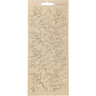 Guld Folie Stickers med Blade - 10x23 cm, 1 Ark