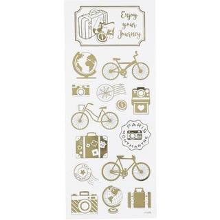 Guldstickers Jorden Rundt - 10x24 cm Ark