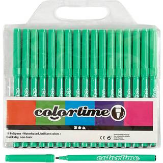 Colortime Tusch Lys Grøn 2 mm - 18 stk. Pakke