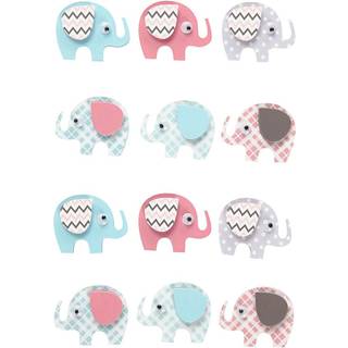 3D Elefant Stickers - 12 stk. til Kreative Projekter