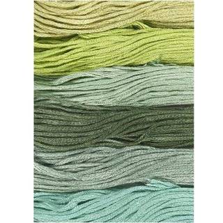 Højkvalitets broderigarn, 1 mm, grøn - 6 bundter